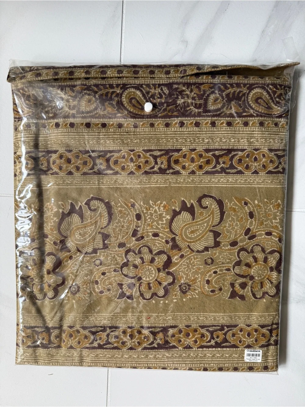 Crate & Barrel Rajastan Sage Table Runner 14x90 NEW